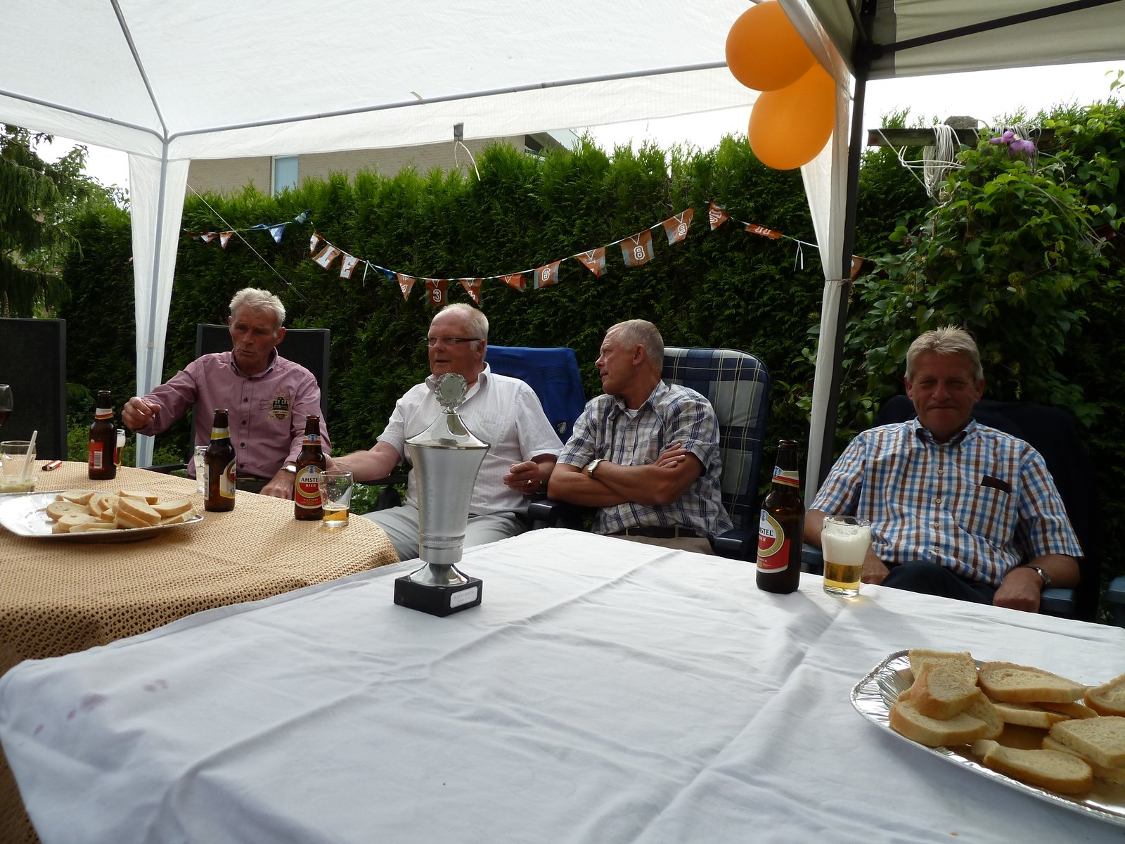 2014 BBQ bij Frans Dignum met Nic Feld, Cees Bakker, Johan van Dam en Siem Schouten