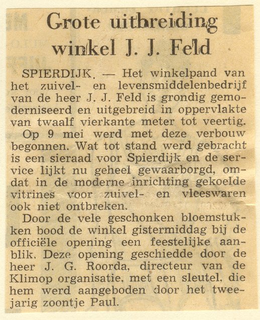 1966 krantenartikel opening winkel