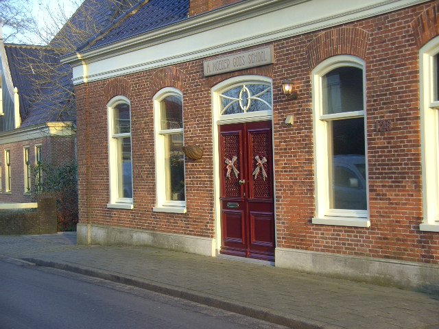 Schoolgebouw, ingang
