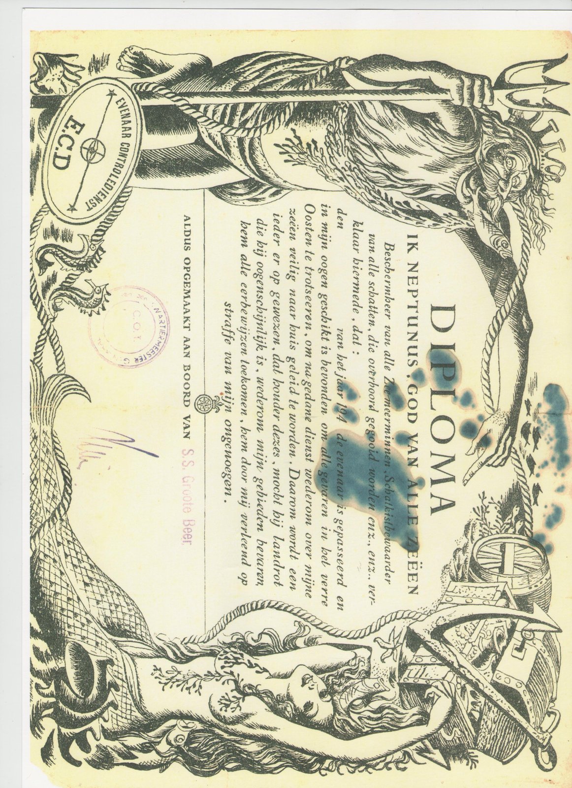 oorkonde neptunus indiëgangers