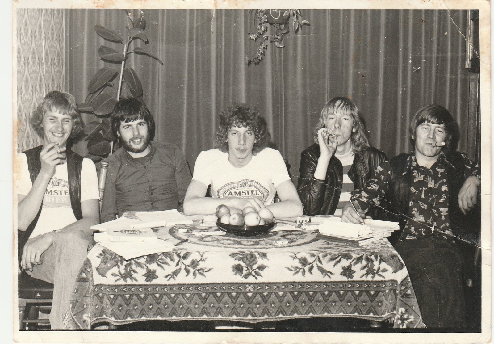 1974 Op richtingsbestuur met Kees Snoek, Kees de Vries, Jan Groot, Nico Snoek en Hans de Vries