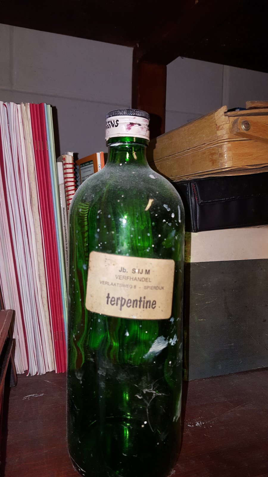1989 Jb Sijm fles terpentine uit winkel van schilder Sijm