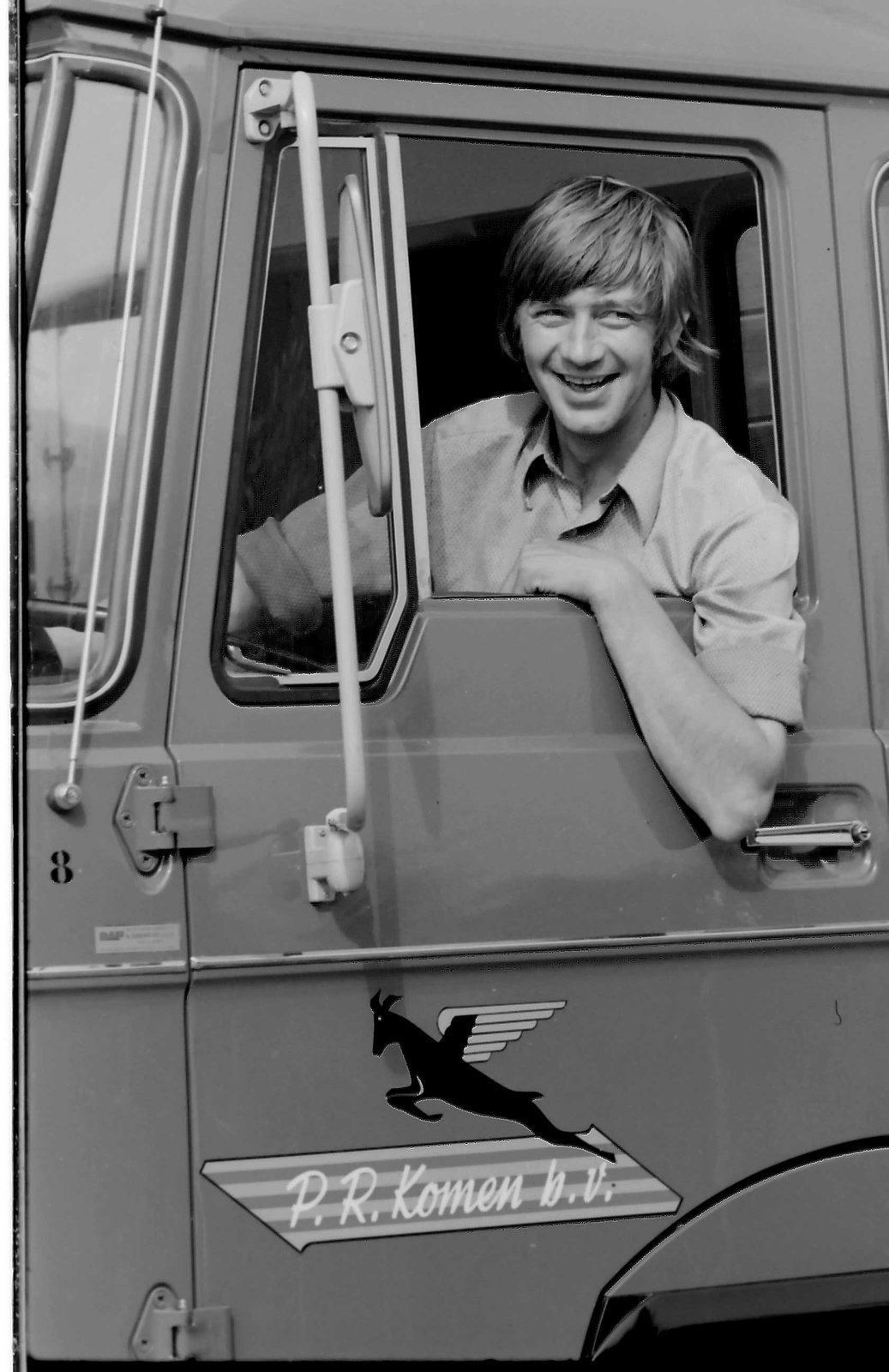 Hans de Vries in vrachtwagen
